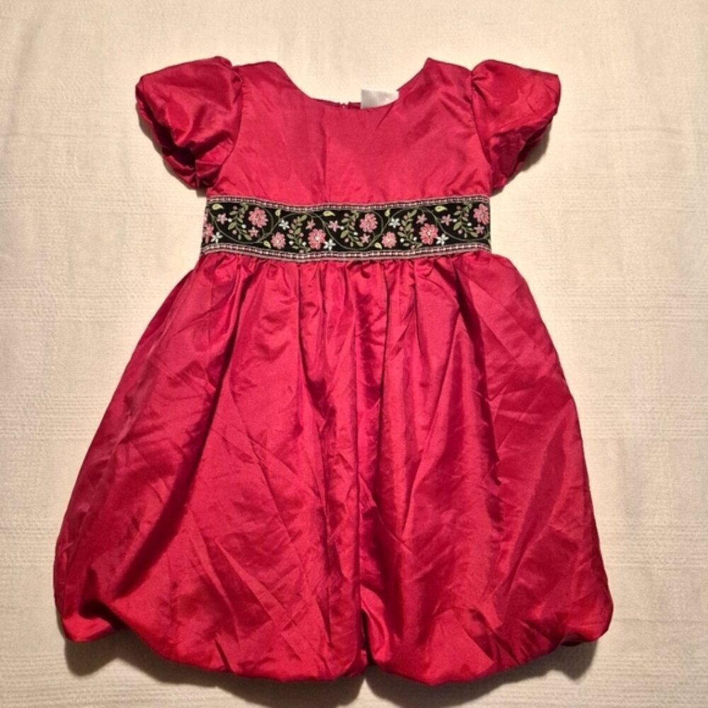 Hanna Andersson girls size 100 or 4 Red silky holiday style dress ribbon waist